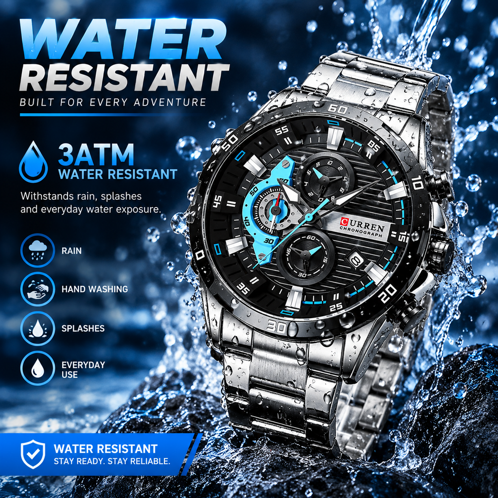 Men’s Luxury Chronograph Watch – Stainless Steel Wristwatch