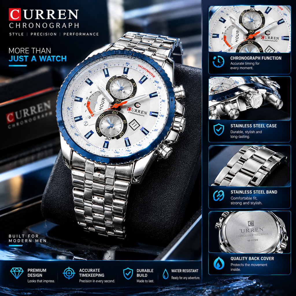 Men’s Luxury Watch – Stainless Steel Wristwatch