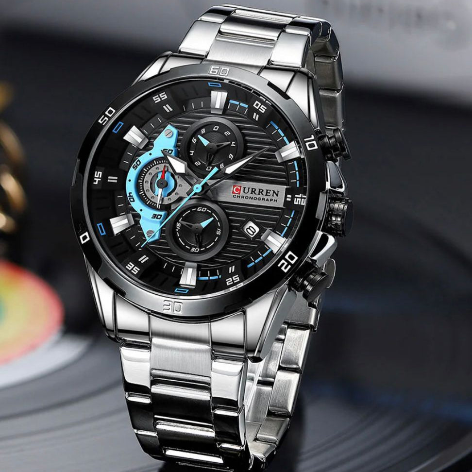 Men’s Luxury Chronograph Watch – Stainless Steel Wristwatch