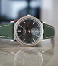 Patek Philippe Style Luxury Men’s Watch – Green Fabric Strap & Black Dial