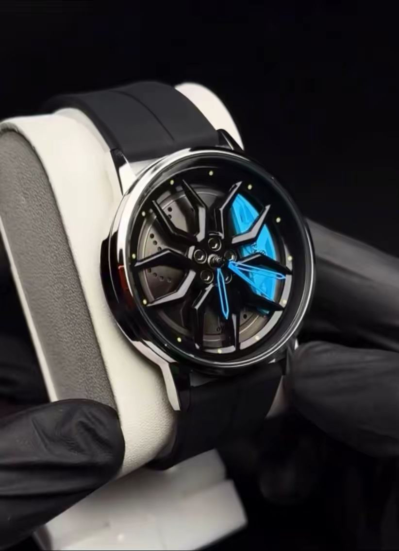 Men’s Luxury Skeleton Watch – Modern Black Wristwatch